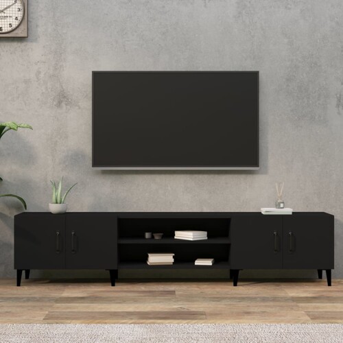 vidaXL TV ormarić crni 180x31,5x40 cm od konstruiranog drva
