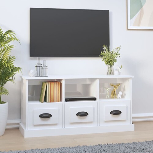 vidaXL TV ormarić sjajni bijeli 100x35x50 cm od konstruiranog drva