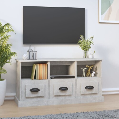 vidaXL TV ormarić boja betona 100x35x50 cm od konstruiranog drva