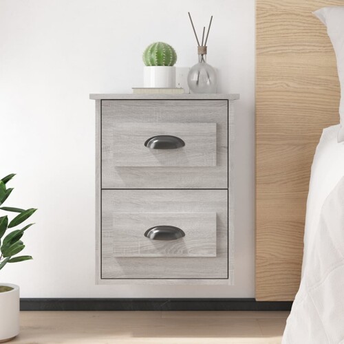 vidaXL Zidni noćni ormarići 2 kom Boja sivog hrasta sonome 41,5x36x53