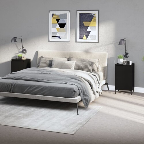 vidaXL Noćni ormarići 2 kom crni 40 x 35 x 70 cm konstruirano drvo