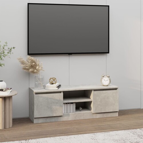 vidaXL TV ormarić s vratima siva boja betona 102 x 30 x 36 cm