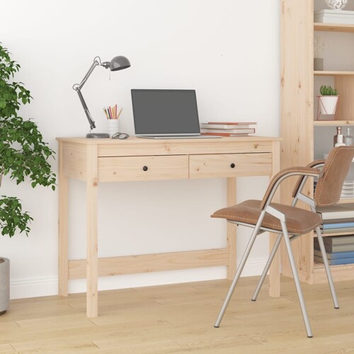 vidaXL Radni stol s ladicama 100 x 50 x 78 cm od masivne borovine