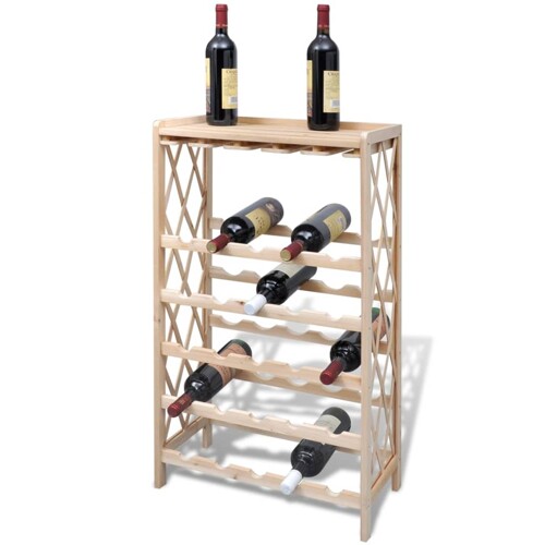 vidaXL Stalak za vino za 25 boca od masivne jelovine