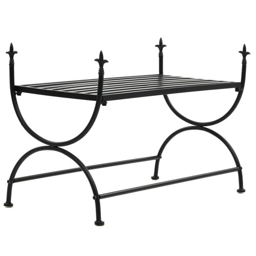 vidaXL Klupa u starinskom stilu metalna 83 x 42 x 55 cm crna