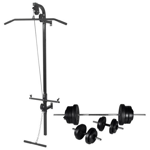 vidaXL Zidna sprava za vježbanje sa setom utega 60,5 kg