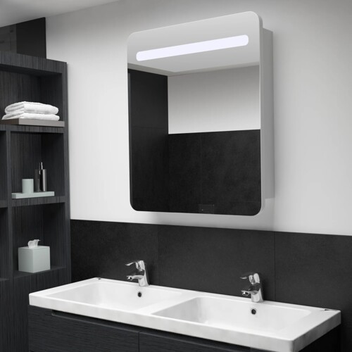vidaXL LED kupaonski ormarić s ogledalom 68 x 9 x 80 cm