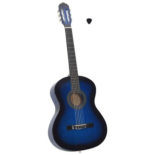 vidaXL Klasična gitara za početnike plava 4/4 39\\" od drva lipe