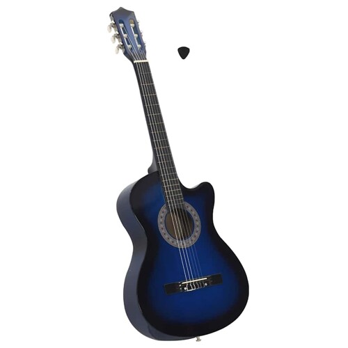 vidaXL Klasična gitara Western s prorezom i 6 žica plava 38 \\"