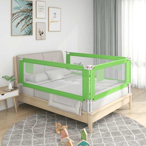 vidaXL Sigurnosna ograda za dječji krevet zelena 200 x 25 cm tkanina
