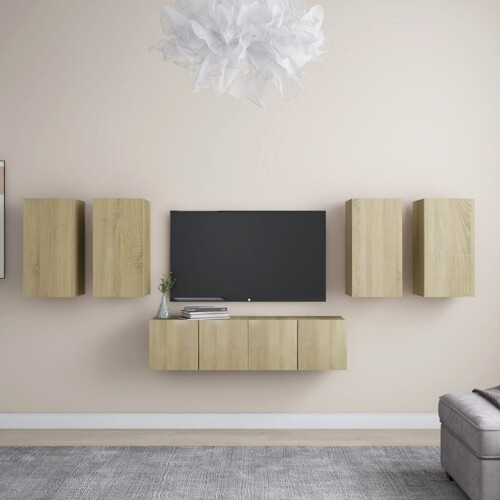 vidaXL 6-dijelni set TV ormarića boja hrasta sonome konstruirano drvo