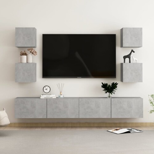 vidaXL 6-dijelni set TV ormarića siva boja betona drveni