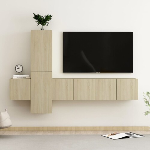 vidaXL 5-dijelni set TV ormarića boja hrasta sonome konstruirano drvo