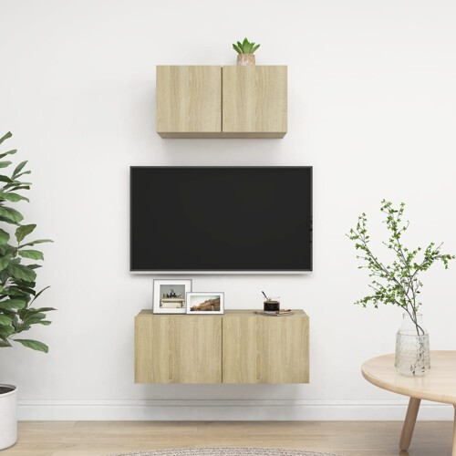 vidaXL 2-dijelni set TV ormarića boja hrasta sonome konstruirano drvo