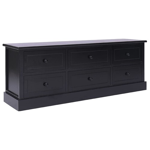 vidaXL TV ormarić crni 108 x 30 x 40 cm od masivnog drva paulovnije