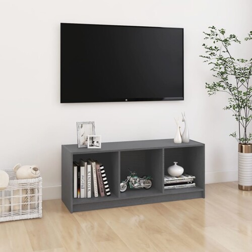 vidaXL TV ormarić sivi 104 x 33 x 41 cm od masivne borovine