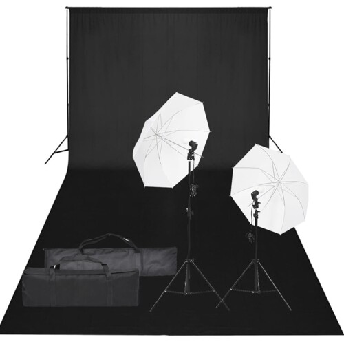 vidaXL Fotografska studijska oprema sa setom svjetala i pozadinom