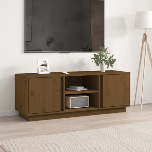 vidaXL TV ormarić smeđa boja meda 110 x 35 x 40,5 cm masivna borovina