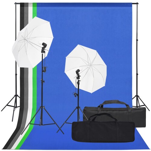 vidaXL Fotografska studijska oprema sa setom svjetala i pozadinom