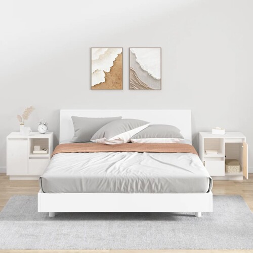 vidaXL Noćni ormarići 2 kom bijeli 50 x 34 x 50 cm od masivne borovine