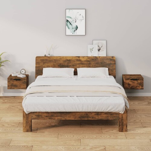 vidaXL Zidni noćni ormarići 2 kom dimljenog hrasta 34 x 30 x 20 cm