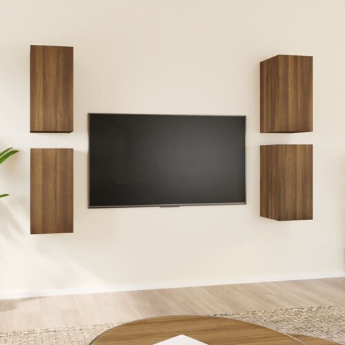 vidaXL TV ormarići 4 kom boja smeđeg hrasta 30,5 x 30 x 60 cm drveni