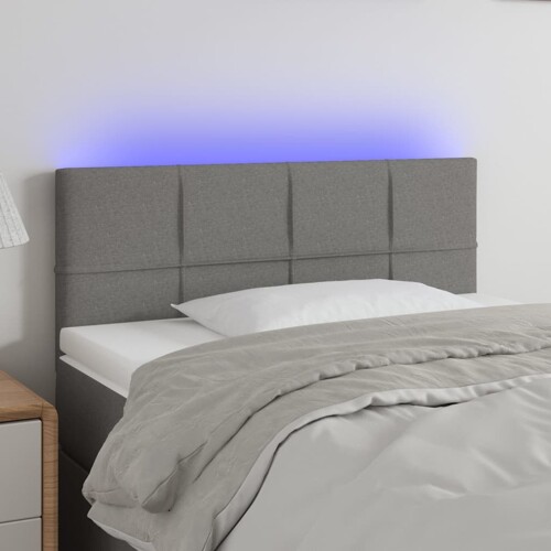 vidaXL LED uzglavlje tamnosivo 100x5x78/88 cm od tkanine