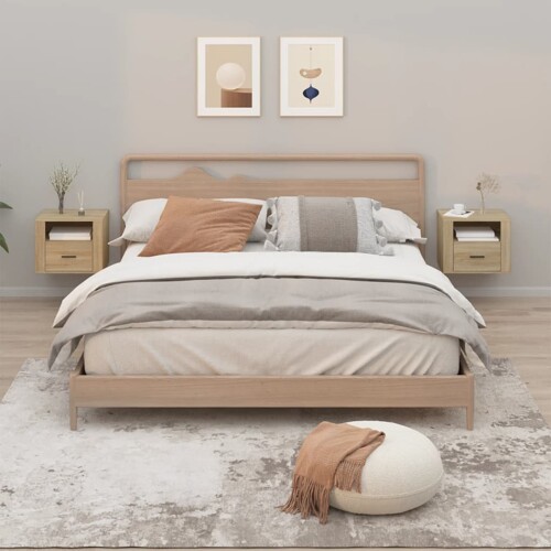 vidaXL Zidni noćni ormarići 2 kom boja hrasta sonome 50x36x40 cm
