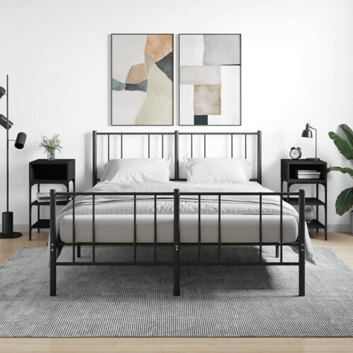 vidaXL Noćni ormarići 2 kom crni 35x34,5x70 cm od konstruiranog drva