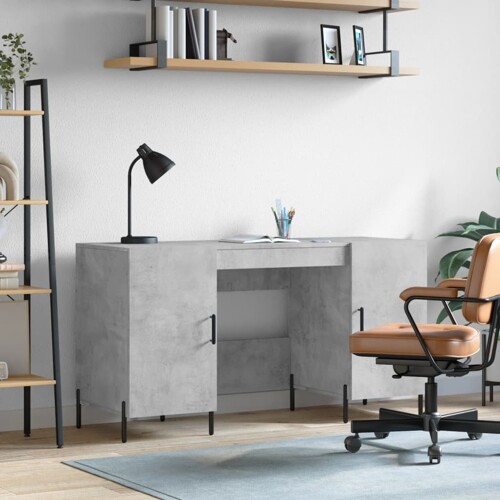 vidaXL Radni stol boja betona 140 x 50 x 75 cm od konstruiranog drva
