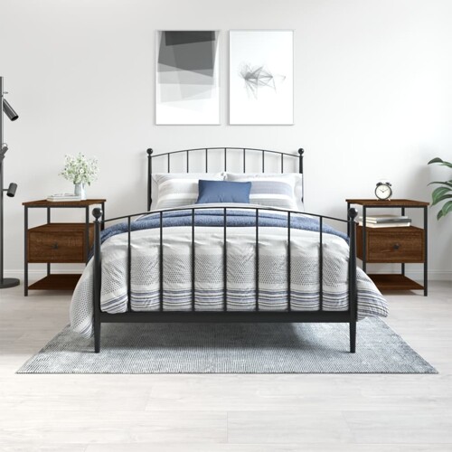 vidaXL Noćni ormarići 2 kom boja hrasta 40x42x56 cm konstruirano drvo