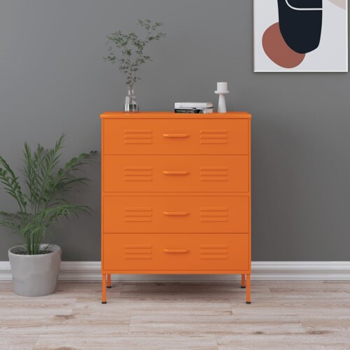 vidaXL Ladičar narančasti 80 x 35 x 101,5 cm čelični