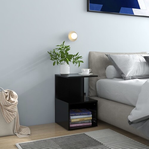 vidaXL Noćni ormarić crni 35 x 35 x 55 cm od konstruiranog drva