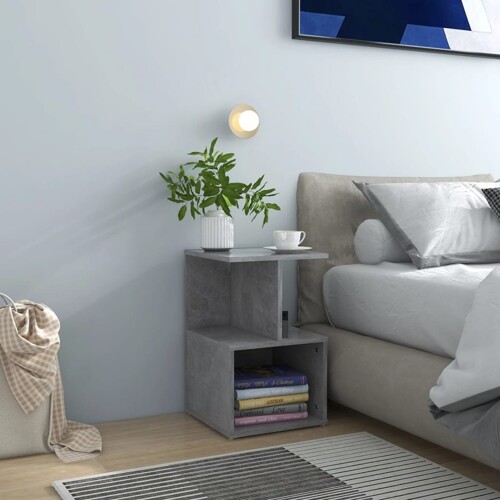 vidaXL Noćni ormarići 2 kom boja betona 35x35x55 cm konstruirano drvo