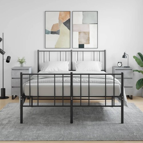 vidaXL Noćni ormarići 2 kom boja betona 40x35x69 cm konstruirano drvo