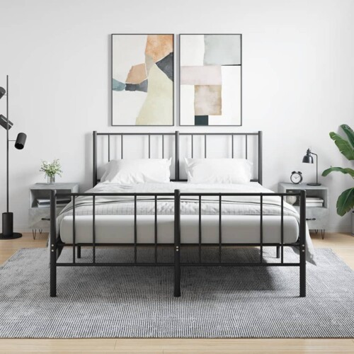 vidaXL Noćni ormarići 2 kom boja betona 40x35x47,5cm konstruirano drvo