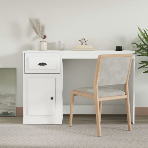 vidaXL Radni stol s ladicom bijeli 115 x 50 x 75 cm konstruirano drvo