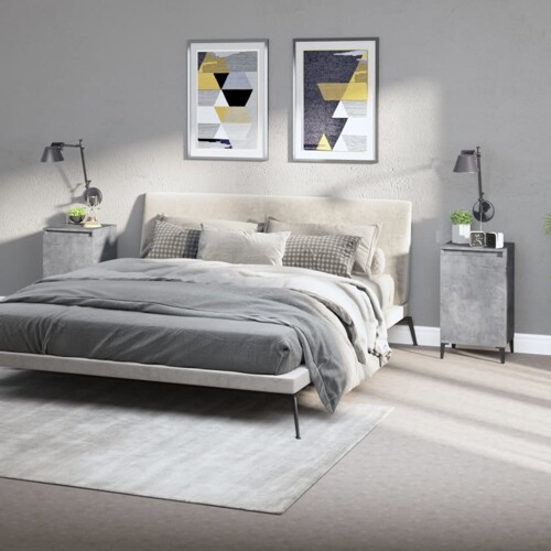 vidaXL Noćni ormarići 2 kom boja betona 40x35x70 cm konstruirano drvo