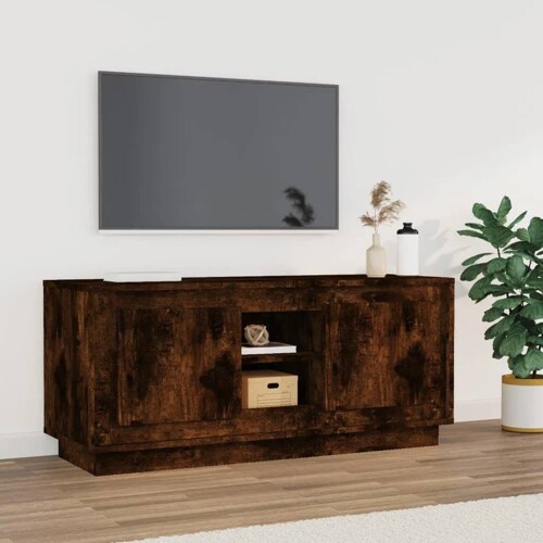vidaXL TV ormarić boja dimljenog hrasta 102x35x45 cm konstruirano drvo