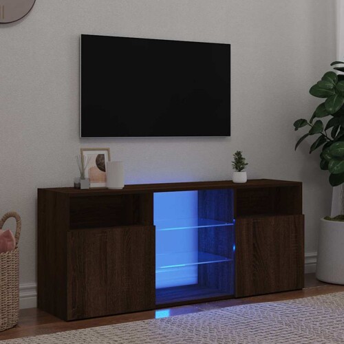 vidaXL TV ormarić s LED svjetlima boja smeđeg hrasta 120 x 30 x 50 cm
