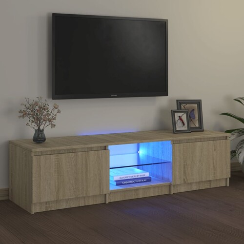 vidaXL TV ormarić s LED svjetlima boja hrasta sonome 140x40x35,5 cm