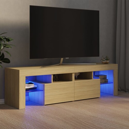 vidaXL TV ormarić s LED svjetlima boja hrasta sonome 140x36,5x40 cm