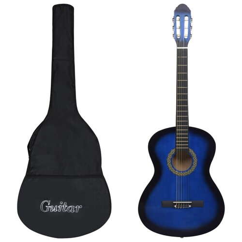 vidaXL Klasična gitara za početnike s torbom plava 4/4 39 \\"