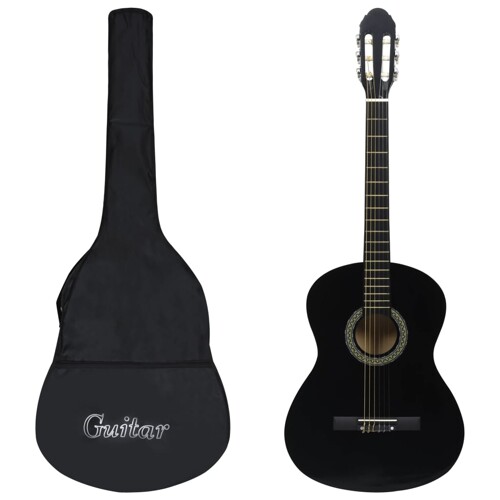 vidaXL Klasična gitara za početnike s torbom crna 4/4 39 \\"
