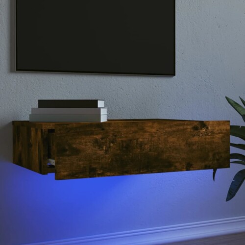 vidaXL TV ormarić s LED svjetlima boja dimljenog hrasta 60x35x15,5 cm