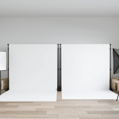 vidaXL Stalci za pozadinu 2 kom crni 305 x 243 cm čelični