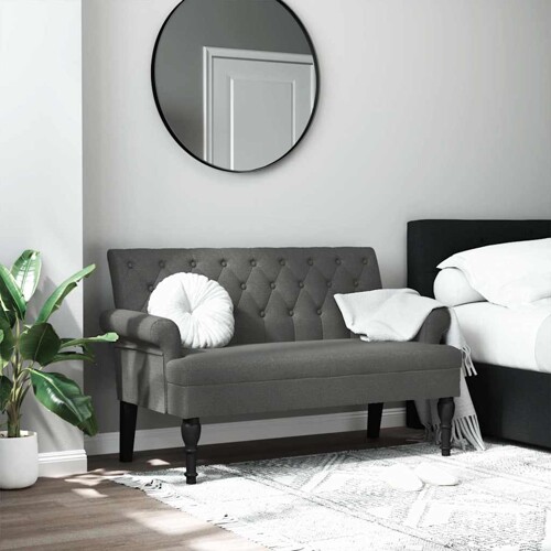 vidaXL Klupa s naslonom tamnosiva 120 x 62 x 75,5 cm od tkanine