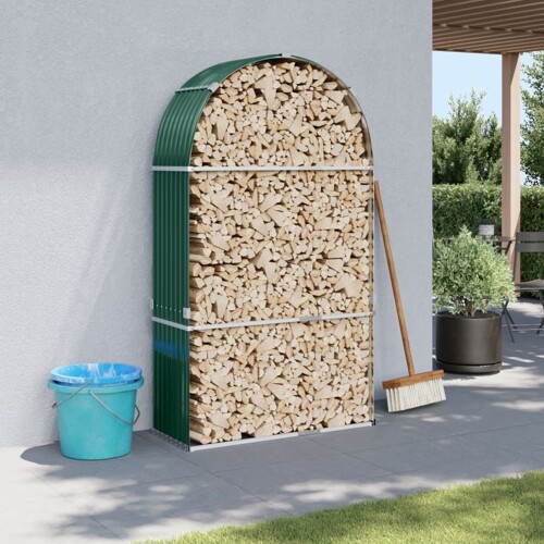 vidaXL Držač za cjepanice zeleni 120x45x210 cm od pocinčanog čelika