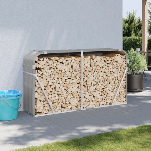 vidaXL Držač za cjepanice svjetlosivi 180x45x100 cm pocinčani čelik