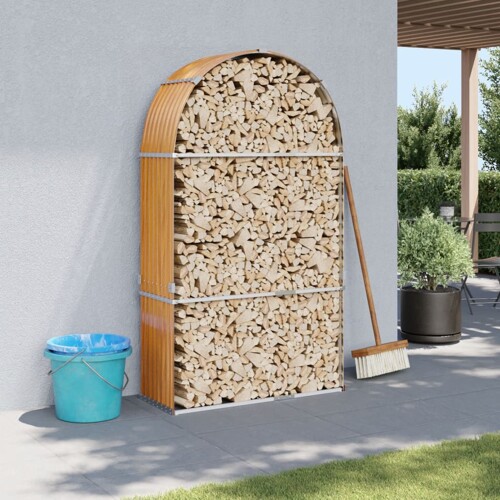vidaXL Držač za cjepanice svjetlosmeđi 120x45x210 cm pocinčani čelik